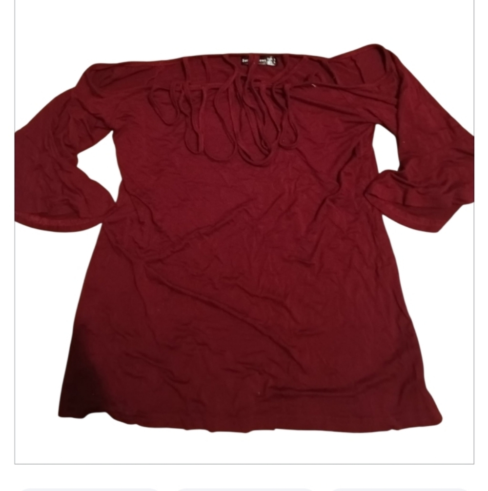 Women's Off-Shoulder Top - Burgundy